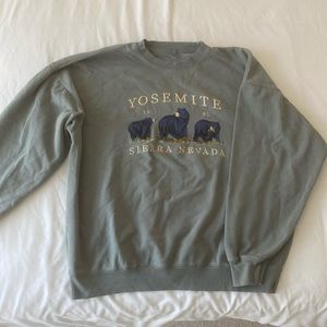 John Galt/ Brandy Melville sage green Yosemite graphic sweater shirt oversized